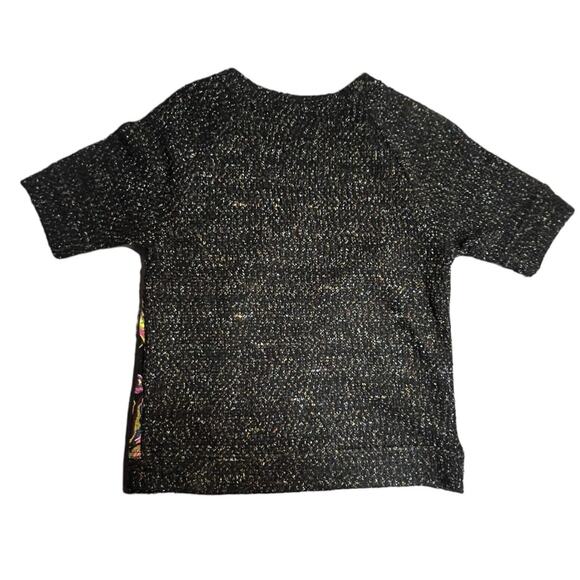 Embroidered Metallic James Coviello Sz Small Petite Black Sweater Fall Florals - Picture 4 of 8